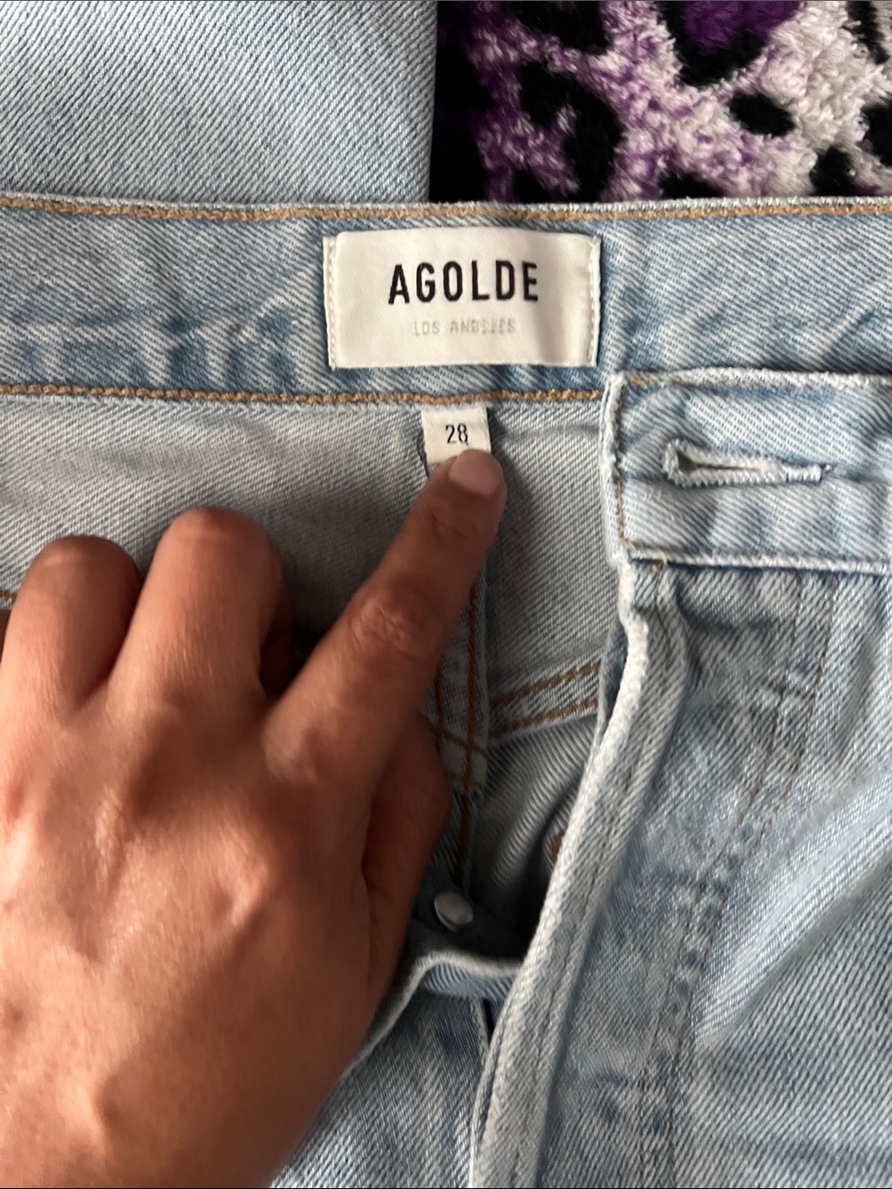Agolde Light Blue Button-Fly Straight Jeans